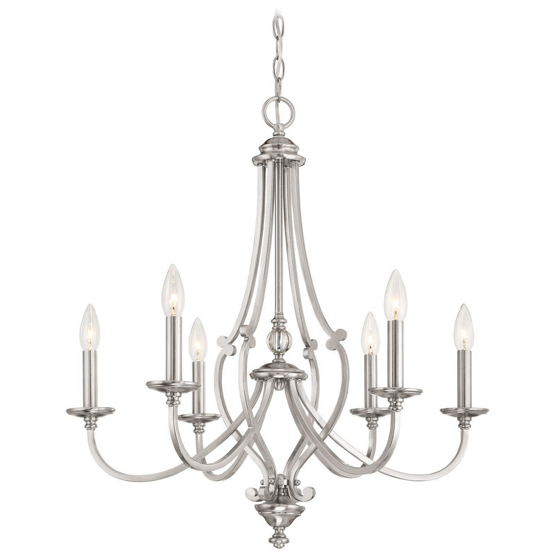 Minka-Lavery - 3336-84 - Six Light Chandelier - Savannah Row - Brushed Nickel