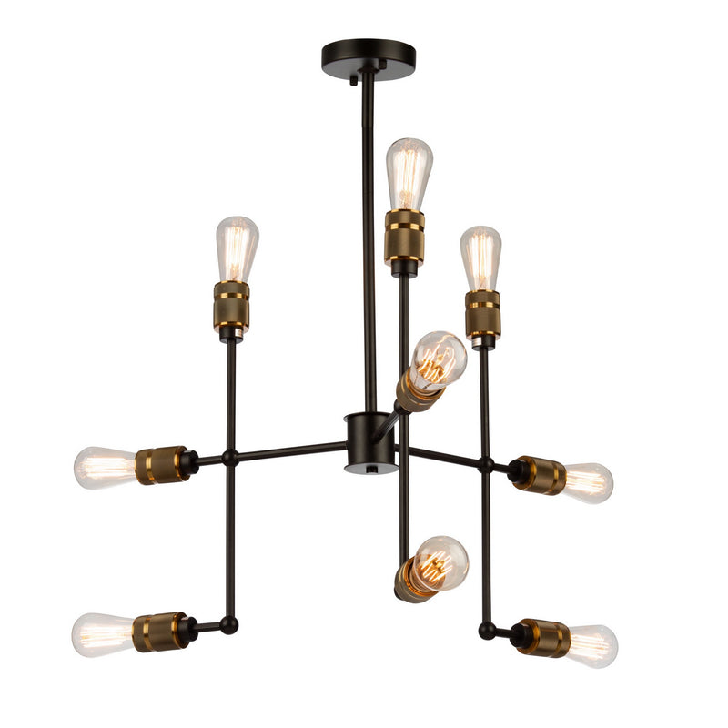 Nine Light Chandelier<br /><span style="color:#4AB0CE;">Entrega: 4-10 dias en USA</span><br /><span style="color:#4AB0CE;font-size:60%;">PREGUNTE POR ENTREGA EN PANAMA</span><br />Collection: Jersey<br />Finish: Vintage Brass