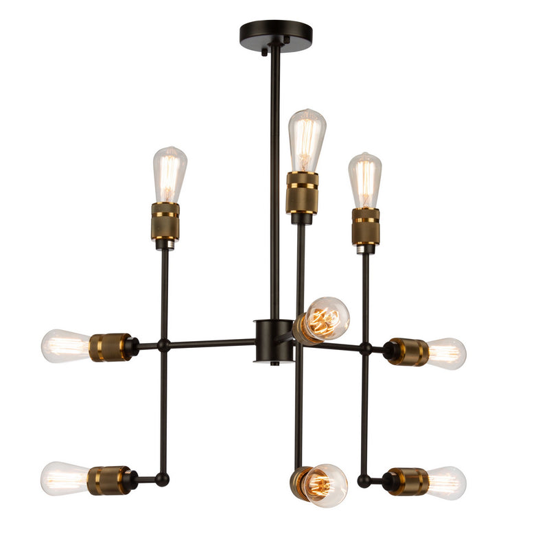 Nine Light Chandelier<br /><span style="color:#4AB0CE;">Entrega: 4-10 dias en USA</span><br /><span style="color:#4AB0CE;font-size:60%;">PREGUNTE POR ENTREGA EN PANAMA</span><br />Collection: Jersey<br />Finish: Vintage Brass