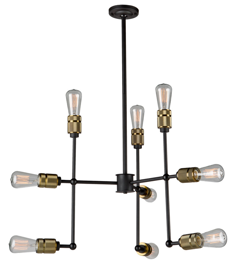 Nine Light Chandelier<br /><span style="color:#4AB0CE;">Entrega: 4-10 dias en USA</span><br /><span style="color:#4AB0CE;font-size:60%;">PREGUNTE POR ENTREGA EN PANAMA</span><br />Collection: Jersey<br />Finish: Vintage Brass