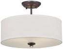 Minka-Lavery - 3286-589 - Three Light Semi Flush Mount - Shadowglen - Lathan Bronze w/Gold Highlights