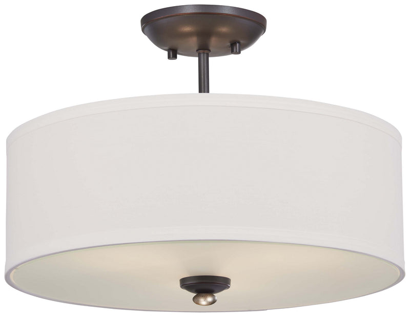 Minka-Lavery - 3286-589 - Three Light Semi Flush Mount - Shadowglen - Lathan Bronze w/Gold Highlights