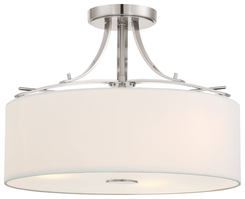 Minka-Lavery - 3307-84 - Three Light Semi Flush Mount - Poleis - Brushed Nickel