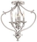 Four Light Semi Flush Mount(Convertible)<br /><span style="color:#4AB0CE;">Entrega: 9-10 semanas en USA</span><br /><span style="color:#4AB0CE;font-size:60%;">PREGUNTE POR ENTREGA EN PANAMA</span><br />Collection: Savannah Row<br />Finish: Brushed Nickel
