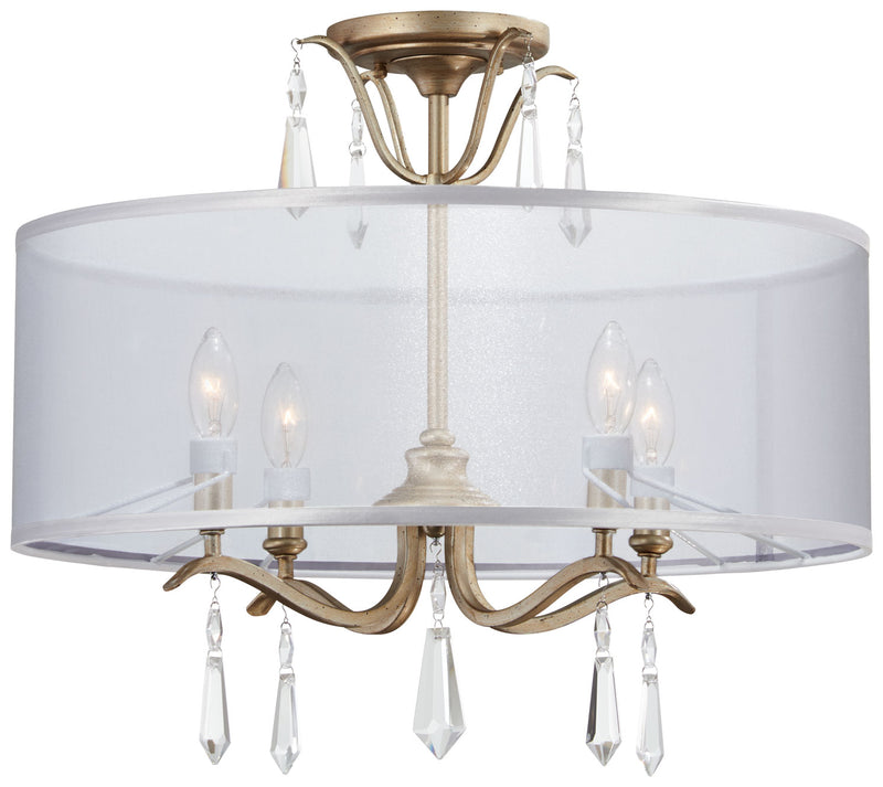 Four Light Semi Flush Mount<br /><span style="color:#4AB0CE;">Entrega: 4-10 dias en USA</span><br /><span style="color:#4AB0CE;font-size:60%;">PREGUNTE POR ENTREGA EN PANAMA</span><br />Collection: Laurel Estate<br />Finish: Brio Gold