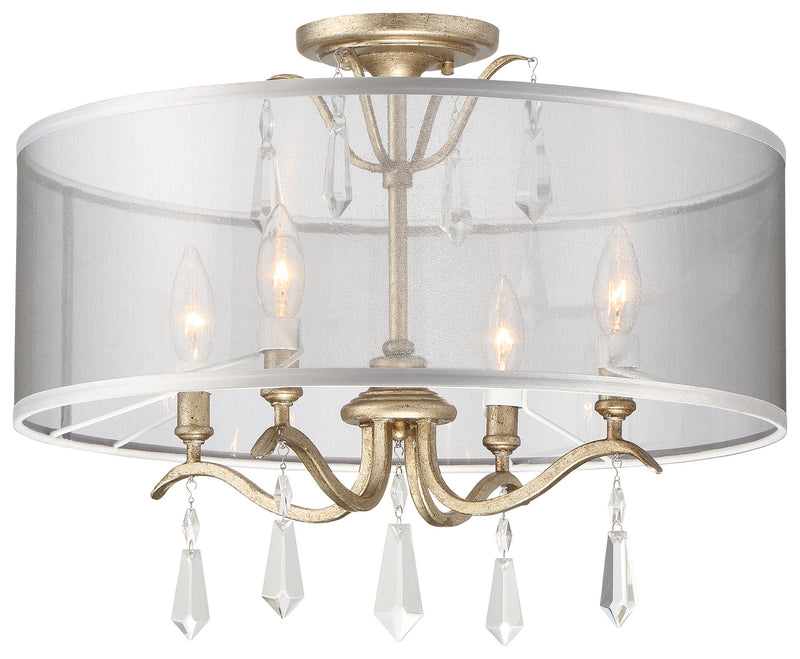 Four Light Semi Flush Mount<br /><span style="color:#4AB0CE;">Entrega: 4-10 dias en USA</span><br /><span style="color:#4AB0CE;font-size:60%;">PREGUNTE POR ENTREGA EN PANAMA</span><br />Collection: Laurel Estate<br />Finish: Brio Gold