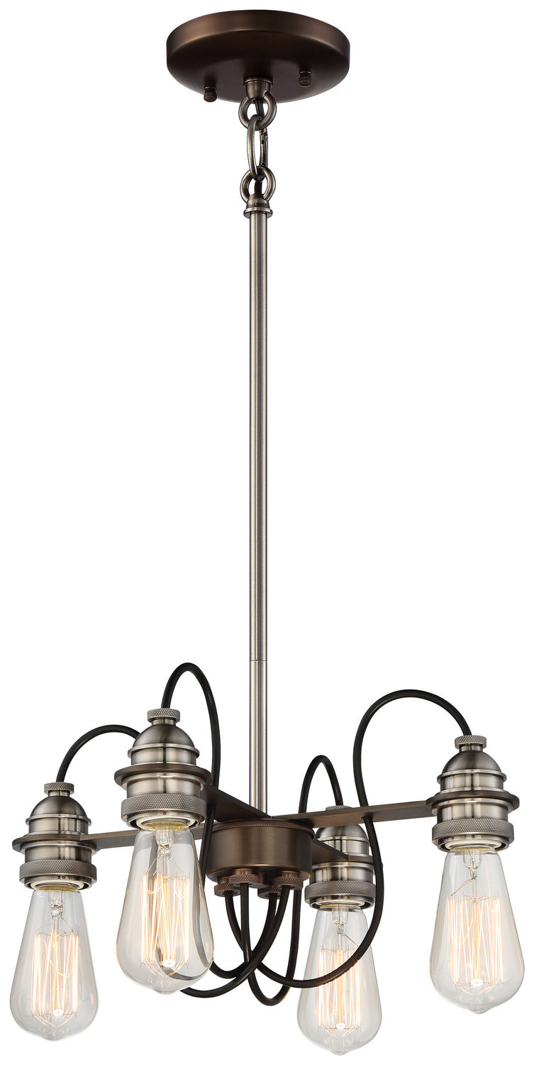 Minka-Lavery - 4454-784 - Four Light Semi Flush Mount - Uptown Edison - Harvard Court Bronze W/Pewter