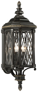 Minka-Lavery - 9322-585 - Four Light Outdoor Wall Mount - Bexley Manor - Black w/Gold Highlights