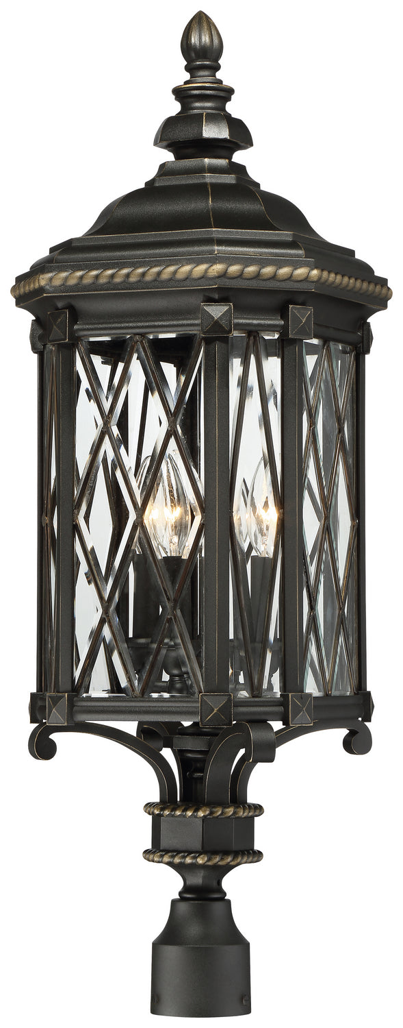 Minka-Lavery - 9326-585 - Four Light Post Mount - Bexley Manor - Coal W/Gold Highlights