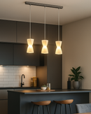 LÁMPARA DE TECHO COLGANTE DECORATIVA 3XE27-60W (NO INCLUIDOS)  110-240V 50-60HZ, GRADO DE PROTECCION IP20, ACABADO BLANCO.