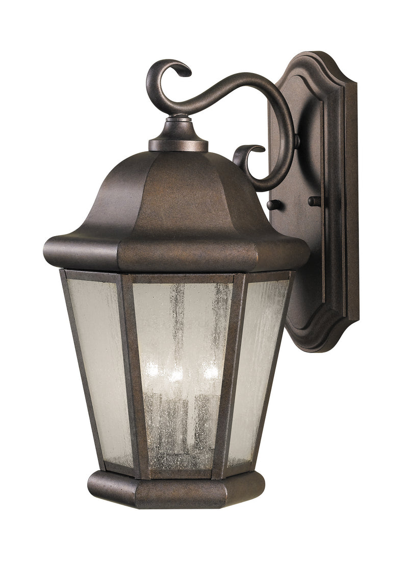 Three Light Outdoor Wall Lantern<br /><span style="color:#4AB0CE;">Entrega: 4-10 dias en USA</span><br /><span style="color:#4AB0CE;font-size:60%;">PREGUNTE POR ENTREGA EN PANAMA</span><br />Collection: Martinsville<br />Finish: Corinthian Bronze