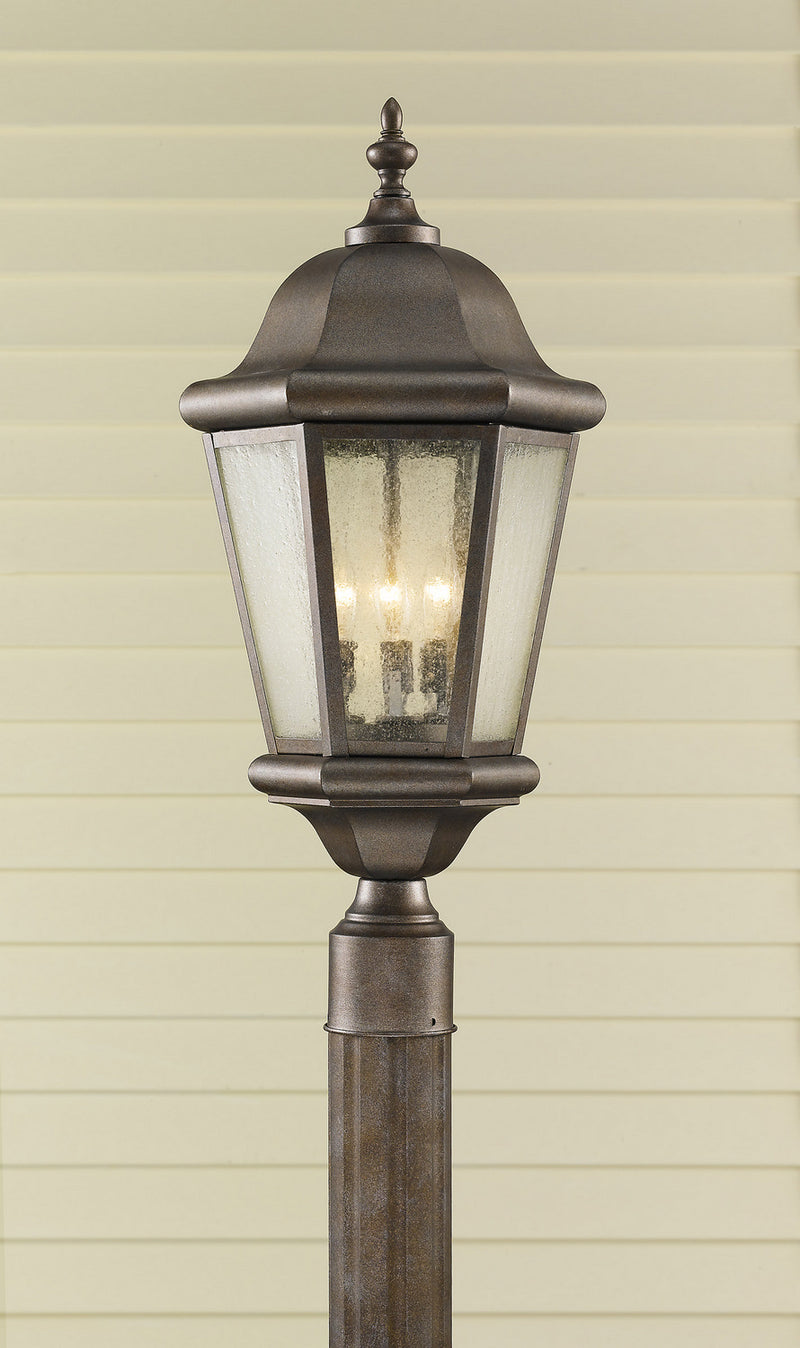 Generation Lighting - OL5907CB - Three Light Outdoor Post Lantern - Martinsville - Corinthian Bronze