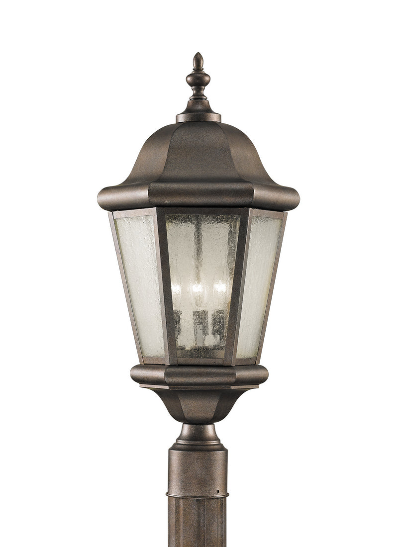 Three Light Outdoor Post Lantern<br /><span style="color:#4AB0CE;">Entrega: 4-10 dias en USA</span><br /><span style="color:#4AB0CE;font-size:60%;">PREGUNTE POR ENTREGA EN PANAMA</span><br />Collection: Martinsville<br />Finish: Corinthian Bronze