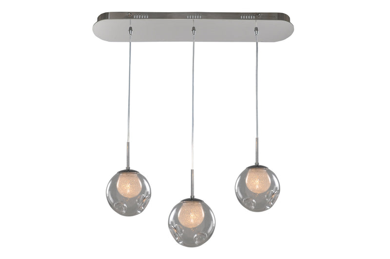 Kalco - 309542CH/CLEAR - Three Light Island Pendant - Meteor - Chrome