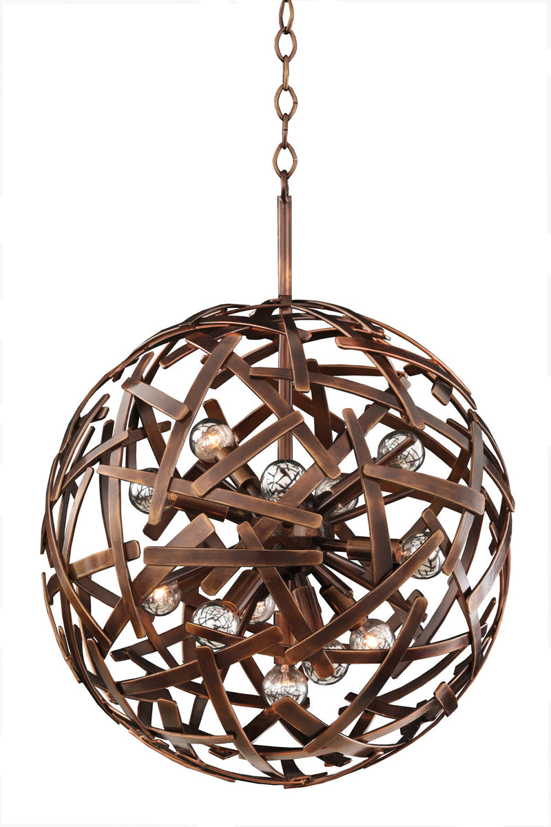 Kalco - 501553CP - 12 Light Pendant - Ambassador - Copper Patina