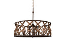Kalco - 501853MC - Six Light Pendant - Soho - Milk Chocolate