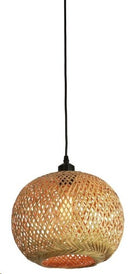 Lámpara Colgante Decorativa 1Xe27-40W Acabado Negro +  Ratan.