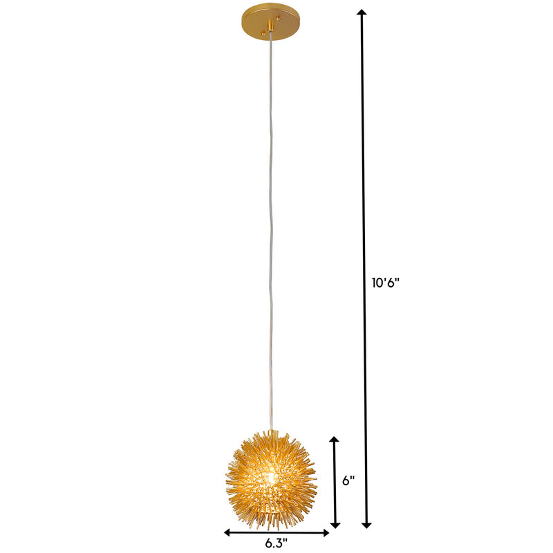 One Light Mini Pendant<br /><span style="color:#4AB0CE;">Entrega: 4-10 dias en USA</span><br /><span style="color:#4AB0CE;font-size:60%;">PREGUNTE POR ENTREGA EN PANAMA</span><br />Collection: Urchin<br />Finish: Gold