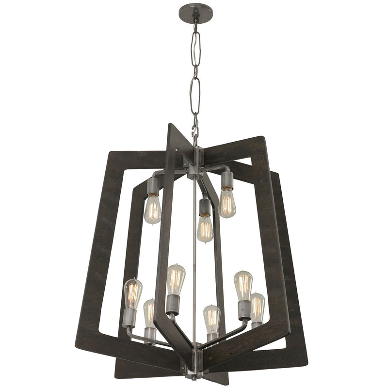 Nine Light Chandelier<br /><span style="color:#4AB0CE;">Entrega: 4-10 dias en USA</span><br /><span style="color:#4AB0CE;font-size:60%;">PREGUNTE POR ENTREGA EN PANAMA</span><br />Collection: Lofty<br />Finish: Steel