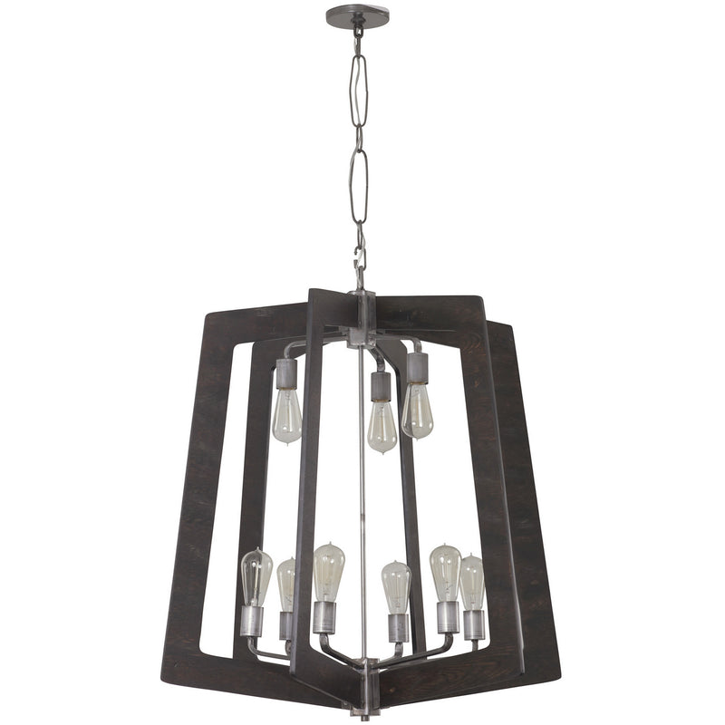 Nine Light Chandelier<br /><span style="color:#4AB0CE;">Entrega: 4-10 dias en USA</span><br /><span style="color:#4AB0CE;font-size:60%;">PREGUNTE POR ENTREGA EN PANAMA</span><br />Collection: Lofty<br />Finish: Steel