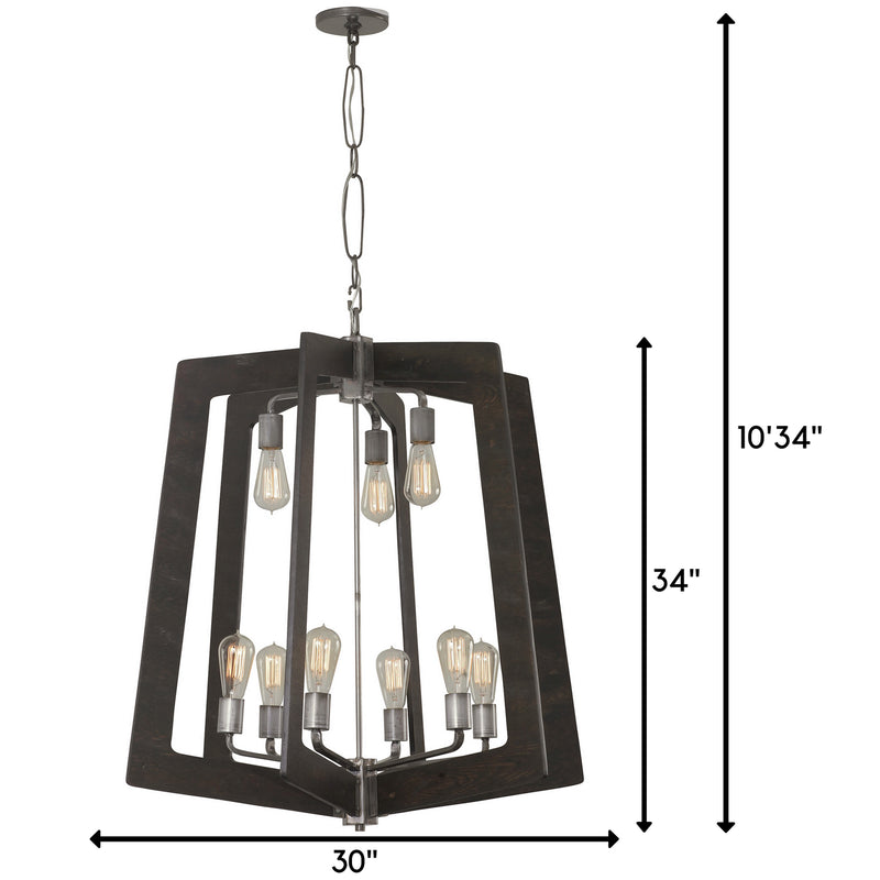 Nine Light Chandelier<br /><span style="color:#4AB0CE;">Entrega: 4-10 dias en USA</span><br /><span style="color:#4AB0CE;font-size:60%;">PREGUNTE POR ENTREGA EN PANAMA</span><br />Collection: Lofty<br />Finish: Steel