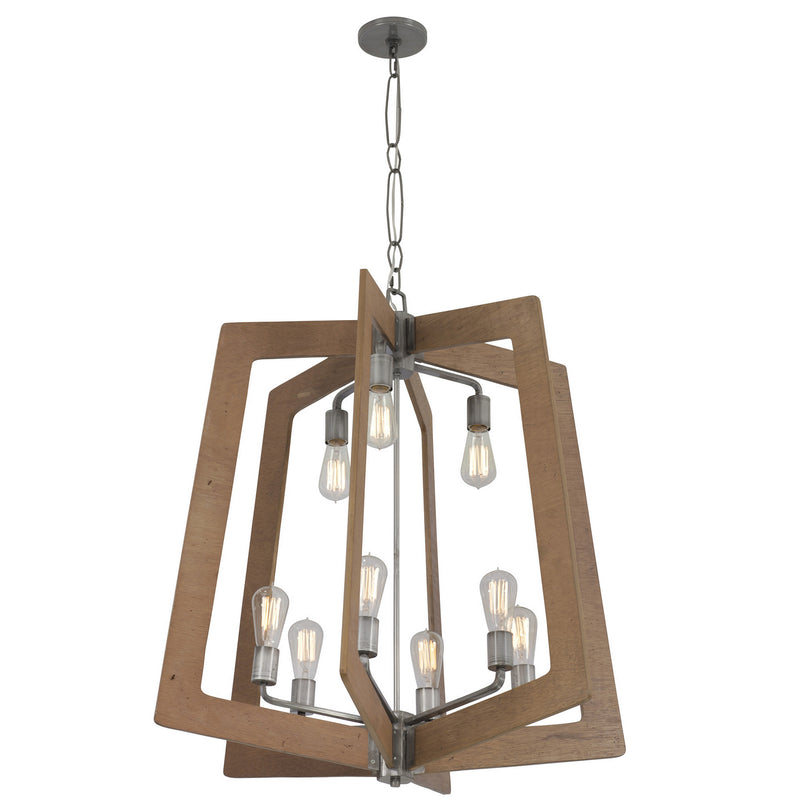 Nine Light Chandelier<br /><span style="color:#4AB0CE;">Entrega: 4-10 dias en USA</span><br /><span style="color:#4AB0CE;font-size:60%;">PREGUNTE POR ENTREGA EN PANAMA</span><br />Collection: Lofty<br />Finish: Steel
