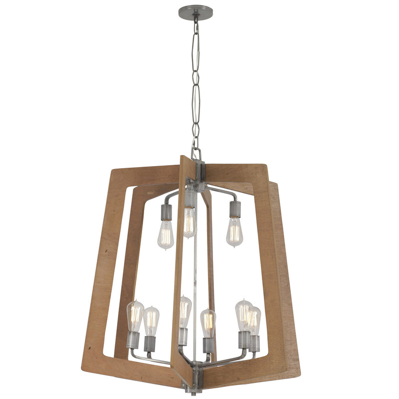 Nine Light Chandelier<br /><span style="color:#4AB0CE;">Entrega: 4-10 dias en USA</span><br /><span style="color:#4AB0CE;font-size:60%;">PREGUNTE POR ENTREGA EN PANAMA</span><br />Collection: Lofty<br />Finish: Steel