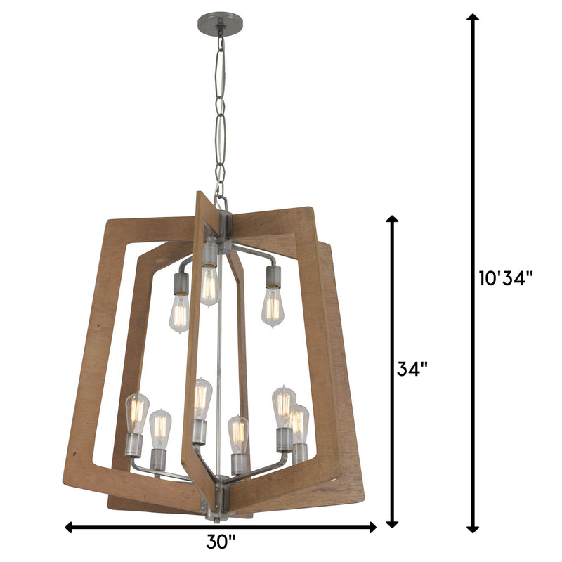 Nine Light Chandelier<br /><span style="color:#4AB0CE;">Entrega: 4-10 dias en USA</span><br /><span style="color:#4AB0CE;font-size:60%;">PREGUNTE POR ENTREGA EN PANAMA</span><br />Collection: Lofty<br />Finish: Steel