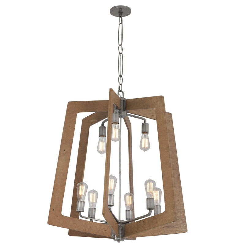 Nine Light Chandelier<br /><span style="color:#4AB0CE;">Entrega: 4-10 dias en USA</span><br /><span style="color:#4AB0CE;font-size:60%;">PREGUNTE POR ENTREGA EN PANAMA</span><br />Collection: Lofty<br />Finish: Steel