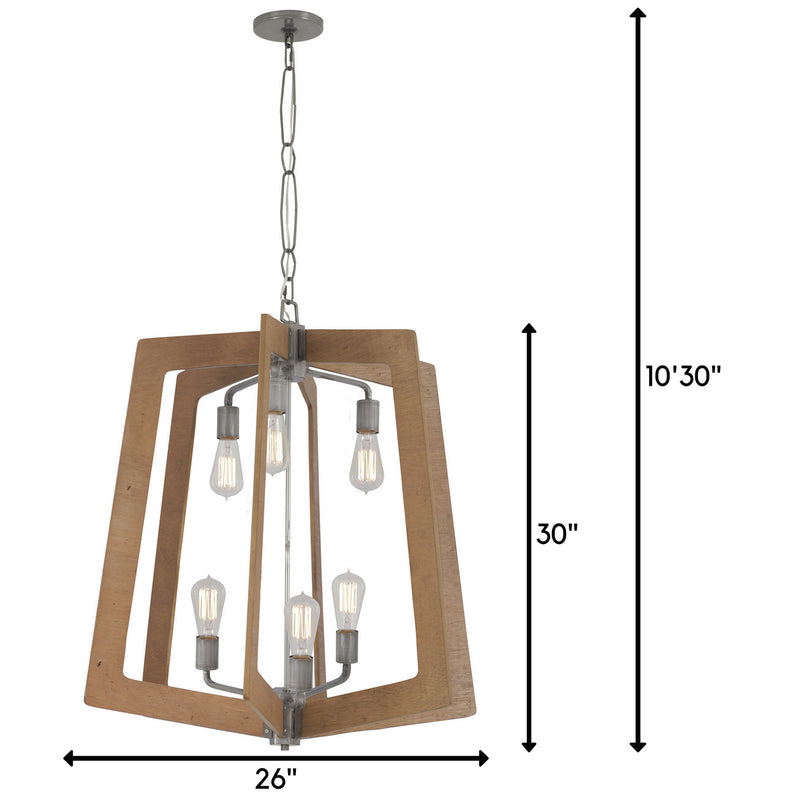 Six Light Chandelier<br /><span style="color:#4AB0CE;">Entrega: 4-10 dias en USA</span><br /><span style="color:#4AB0CE;font-size:60%;">PREGUNTE POR ENTREGA EN PANAMA</span><br />Collection: Lofty<br />Finish: Steel