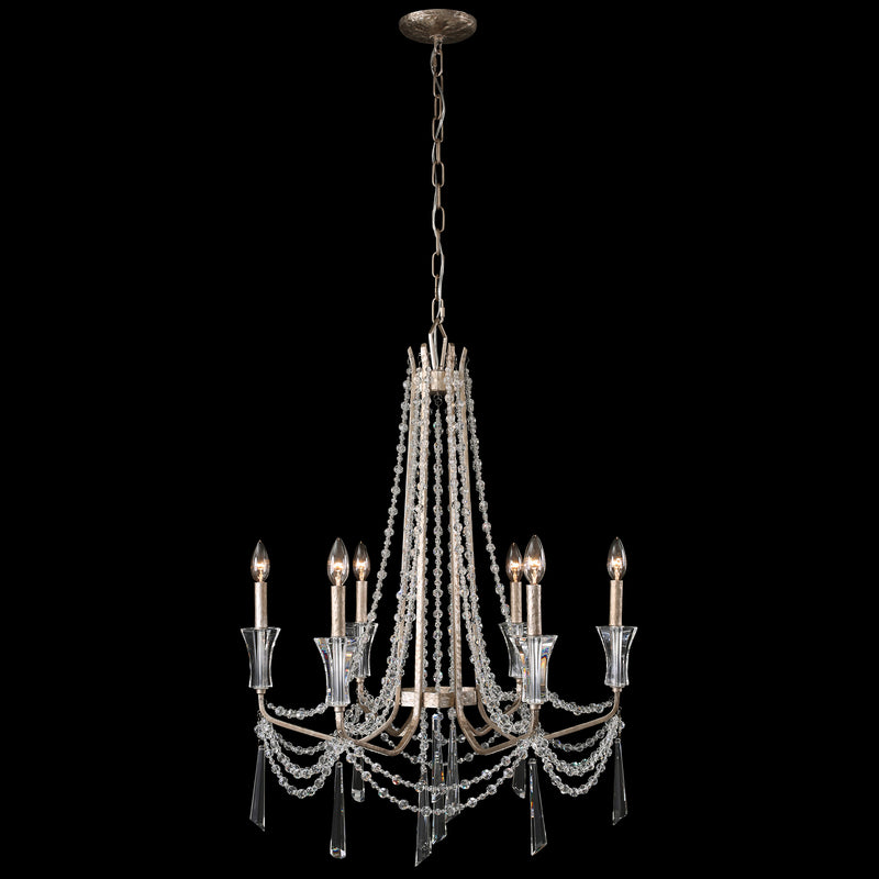 Six Light Chandelier<br /><span style="color:#4AB0CE;">Entrega: 7-8 semanas en USA</span><br /><span style="color:#4AB0CE;font-size:60%;">PREGUNTE POR ENTREGA EN PANAMA</span><br />Collection: Barcelona<br />Finish: Transcend Silver