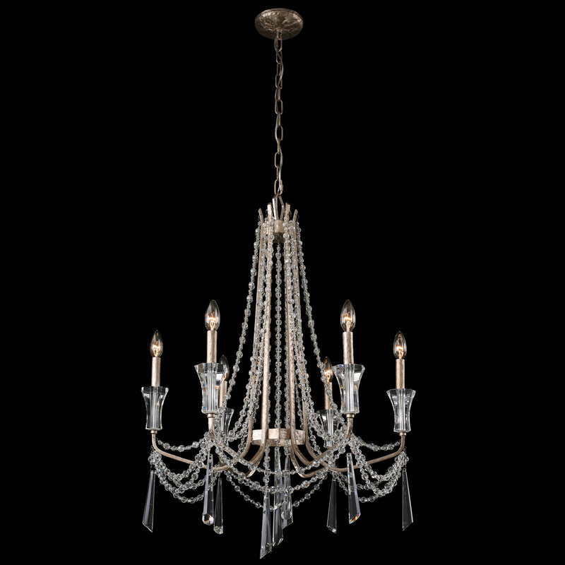 Six Light Chandelier<br /><span style="color:#4AB0CE;">Entrega: 7-8 semanas en USA</span><br /><span style="color:#4AB0CE;font-size:60%;">PREGUNTE POR ENTREGA EN PANAMA</span><br />Collection: Barcelona<br />Finish: Transcend Silver