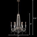 Six Light Chandelier<br /><span style="color:#4AB0CE;">Entrega: 4-10 dias en USA</span><br /><span style="color:#4AB0CE;font-size:60%;">PREGUNTE POR ENTREGA EN PANAMA</span><br />Collection: Barcelona<br />Finish: Transcend Silver