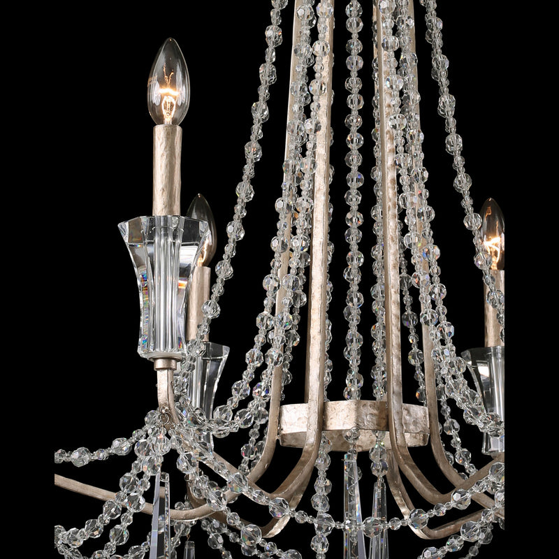 Six Light Chandelier<br /><span style="color:#4AB0CE;">Entrega: 7-8 semanas en USA</span><br /><span style="color:#4AB0CE;font-size:60%;">PREGUNTE POR ENTREGA EN PANAMA</span><br />Collection: Barcelona<br />Finish: Transcend Silver