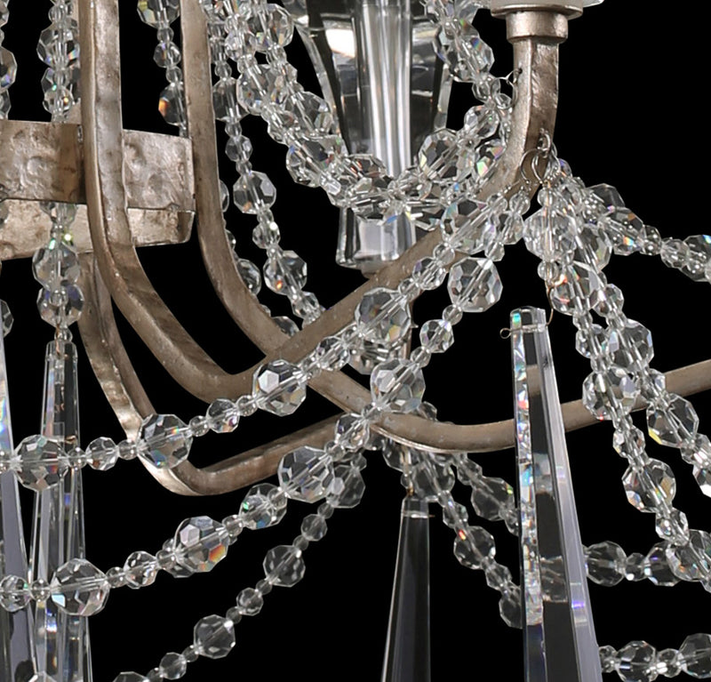 Six Light Chandelier<br /><span style="color:#4AB0CE;">Entrega: 4-10 dias en USA</span><br /><span style="color:#4AB0CE;font-size:60%;">PREGUNTE POR ENTREGA EN PANAMA</span><br />Collection: Barcelona<br />Finish: Transcend Silver
