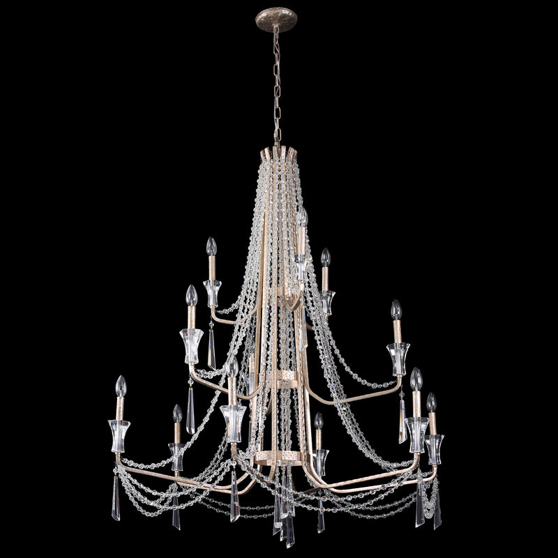 12 Light Chandelier<br /><span style="color:#4AB0CE;">Entrega: 4-10 dias en USA</span><br /><span style="color:#4AB0CE;font-size:60%;">PREGUNTE POR ENTREGA EN PANAMA</span><br />Collection: Barcelona<br />Finish: Transcend Silver