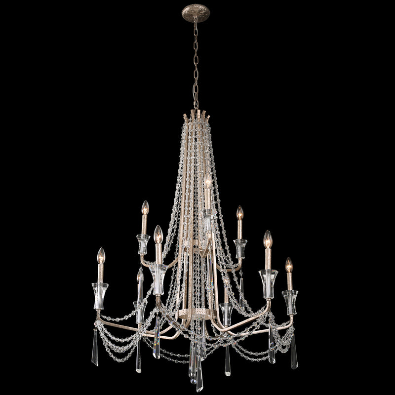 Nine Light Chandelier<br /><span style="color:#4AB0CE;">Entrega: 4-10 dias en USA</span><br /><span style="color:#4AB0CE;font-size:60%;">PREGUNTE POR ENTREGA EN PANAMA</span><br />Collection: Barcelona<br />Finish: Transcend Silver