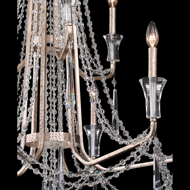 Nine Light Chandelier<br /><span style="color:#4AB0CE;">Entrega: 4-10 dias en USA</span><br /><span style="color:#4AB0CE;font-size:60%;">PREGUNTE POR ENTREGA EN PANAMA</span><br />Collection: Barcelona<br />Finish: Transcend Silver