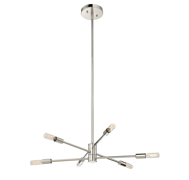 Savoy House - 1-7000-6-109 - Six Light Chandelier - Lyrique - Polished Nickel