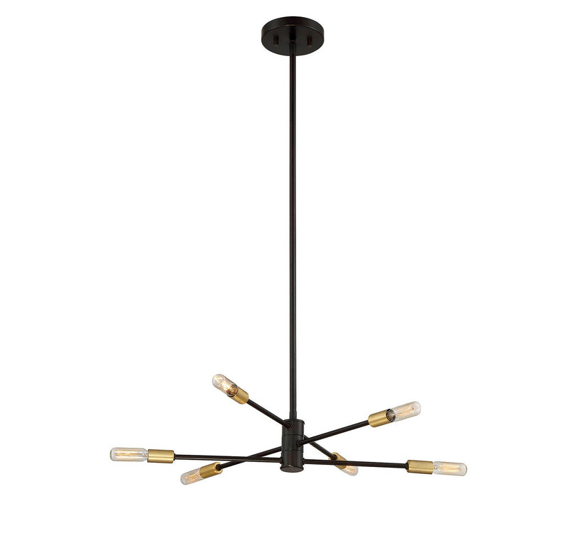 Savoy House - 1-7000-6-77 - Six Light Chandelier - Lyrique - Bronze with Brass