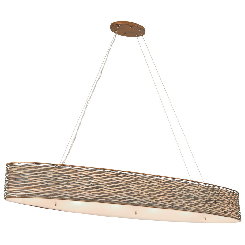 Six Light Linear Pendant<br /><span style="color:#4AB0CE;">Entrega: 1-2 semanas en USA</span><br /><span style="color:#4AB0CE;font-size:60%;">PREGUNTE POR ENTREGA EN PANAMA</span><br />Collection: Flow<br />Finish: Hammered Ore