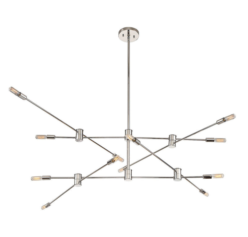 12 Light Chandelier<br /><span style="color:#4AB0CE;">Entrega: 4-10 dias en USA</span><br /><span style="color:#4AB0CE;font-size:60%;">PREGUNTE POR ENTREGA EN PANAMA</span><br />Collection: Lyrique<br />Finish: Polished Nickel