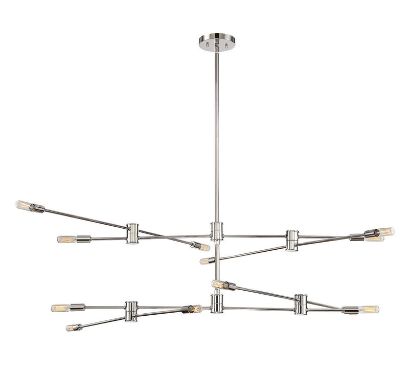 12 Light Chandelier<br /><span style="color:#4AB0CE;">Entrega: 4-10 dias en USA</span><br /><span style="color:#4AB0CE;font-size:60%;">PREGUNTE POR ENTREGA EN PANAMA</span><br />Collection: Lyrique<br />Finish: Polished Nickel