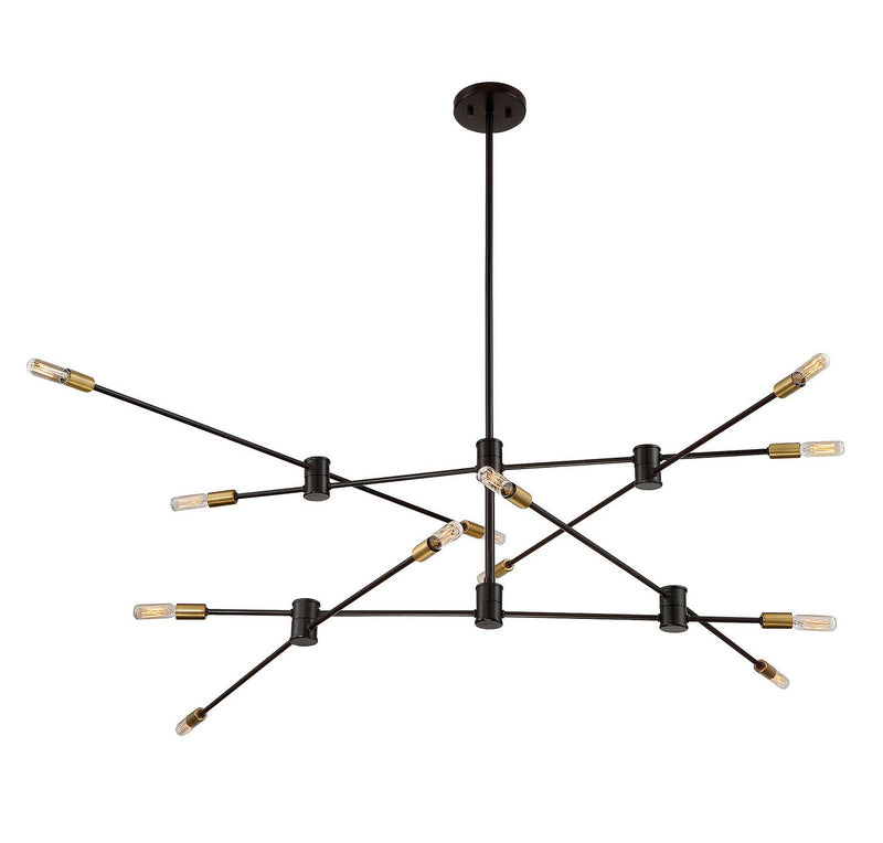 12 Light Chandelier<br /><span style="color:#4AB0CE;">Entrega: 4-10 dias en USA</span><br /><span style="color:#4AB0CE;font-size:60%;">PREGUNTE POR ENTREGA EN PANAMA</span><br />Collection: Lyrique<br />Finish: Bronze with Brass Accents