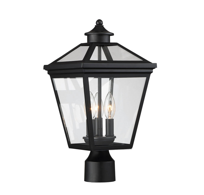 Three Light Post Lantern<br /><span style="color:#4AB0CE;">Entrega: 4-10 dias en USA</span><br /><span style="color:#4AB0CE;font-size:60%;">PREGUNTE POR ENTREGA EN PANAMA</span><br />Collection: Ellijay<br />Finish: Black