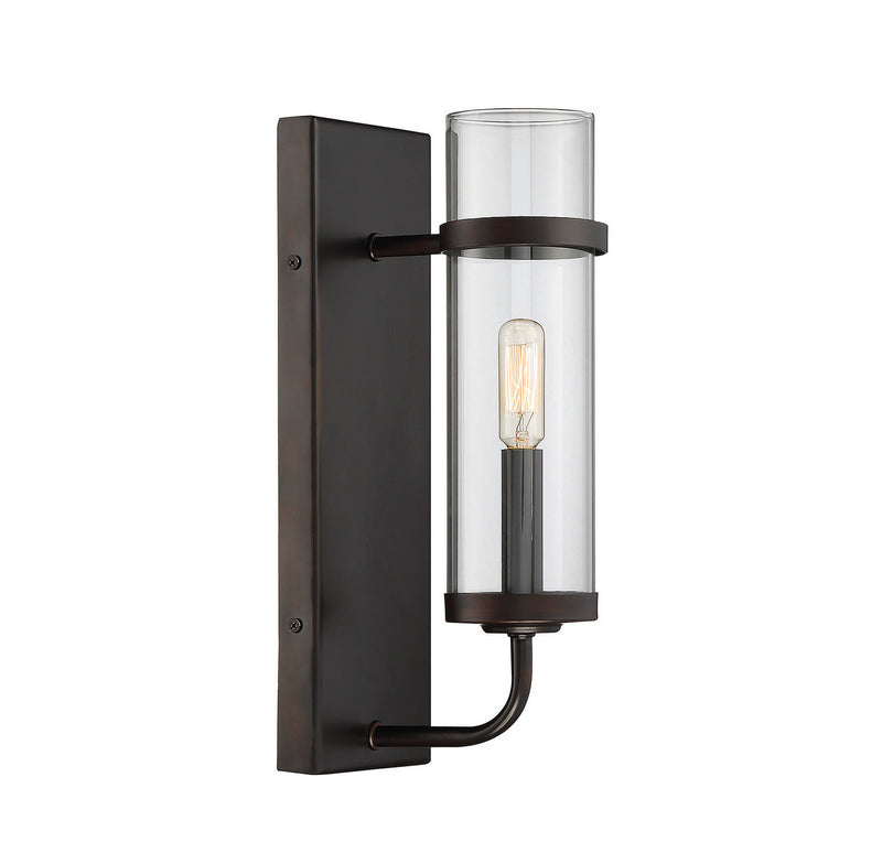 One Light Wall Sconce<br /><span style="color:#4AB0CE;">Entrega: 4-10 dias en USA</span><br /><span style="color:#4AB0CE;font-size:60%;">PREGUNTE POR ENTREGA EN PANAMA</span><br />Collection: Tulsa<br />Finish: English Bronze