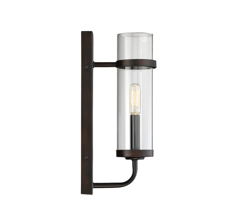 One Light Wall Sconce<br /><span style="color:#4AB0CE;">Entrega: 4-10 dias en USA</span><br /><span style="color:#4AB0CE;font-size:60%;">PREGUNTE POR ENTREGA EN PANAMA</span><br />Collection: Tulsa<br />Finish: English Bronze