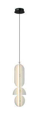 LÁMPARA DE TECHO COLGANTE DECORATIVA LED 16W, TONALIDAD DE 3000K, 110-240V, 50-60HZ, GRADO DE PROTECCION IP20, ACABADO BLANCO.