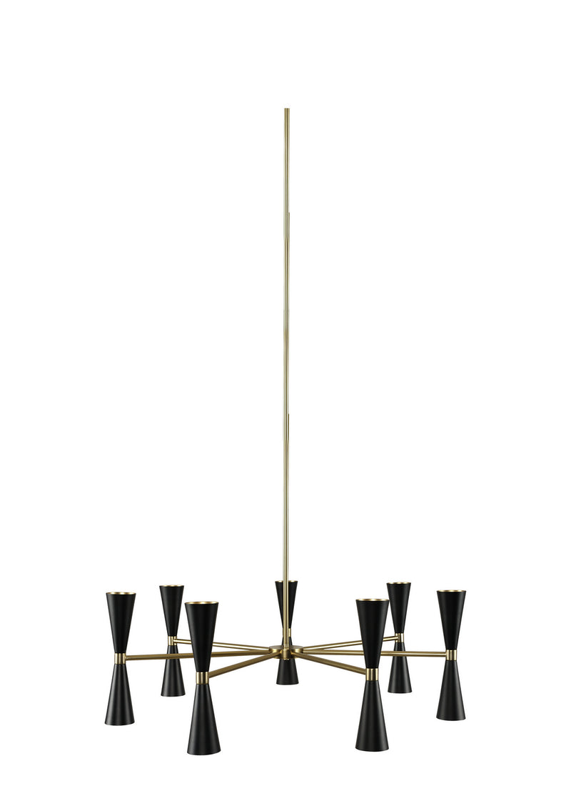 Kalco - 310471BVB - LED Chandelier - Milo - Black and Vintage Brass