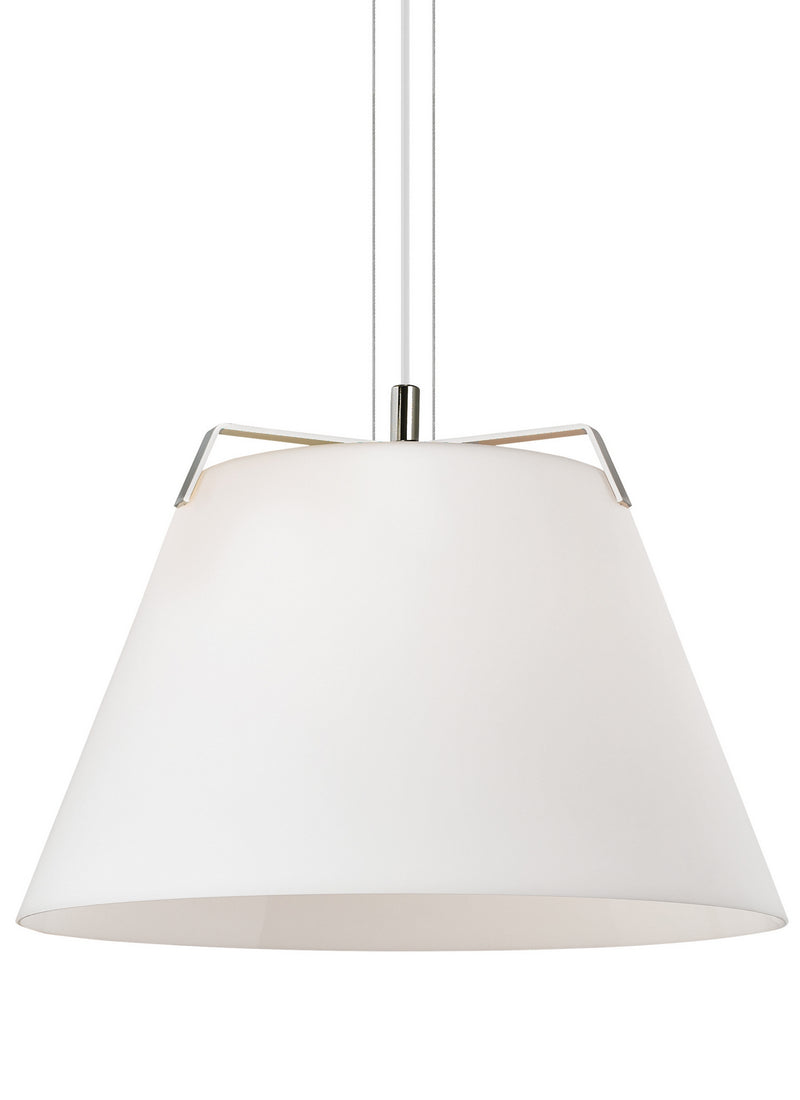 Visual Comfort Modern - 700TDDEVPWNW - One Light Pendant - Devin - Polished Nickel/White